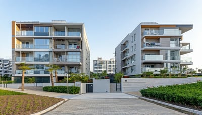 Modern residential and commercial buildings representing real estate opportunities Modern residential and commercial buildings representing real estate opportunities